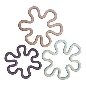 DARLING SOCIETY Silicone Trivets 3pc Modern Decor Heat Resistant Neutral Colors